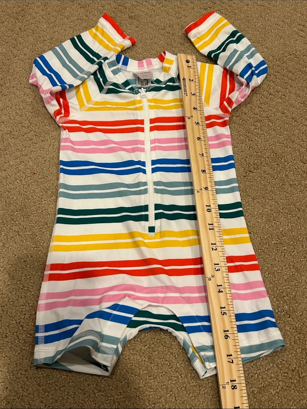 Hanna Andersson Multicolor Striped Zipper Rash Guard